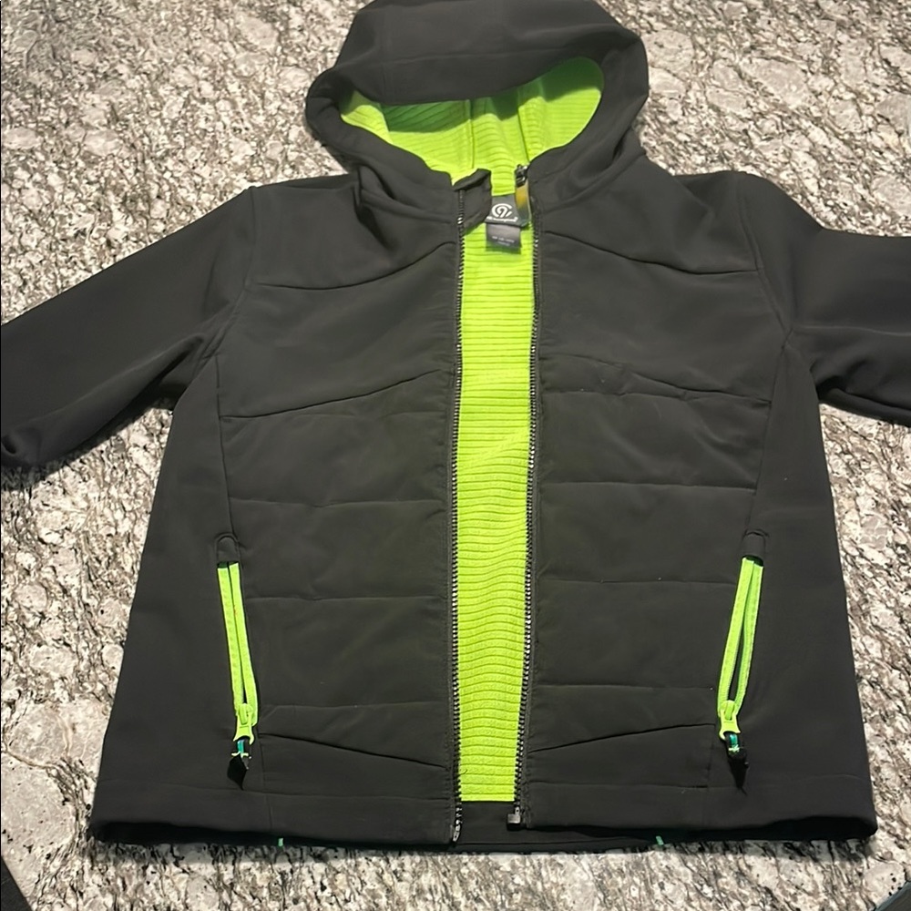 Black Jacket with Neon Green Accents